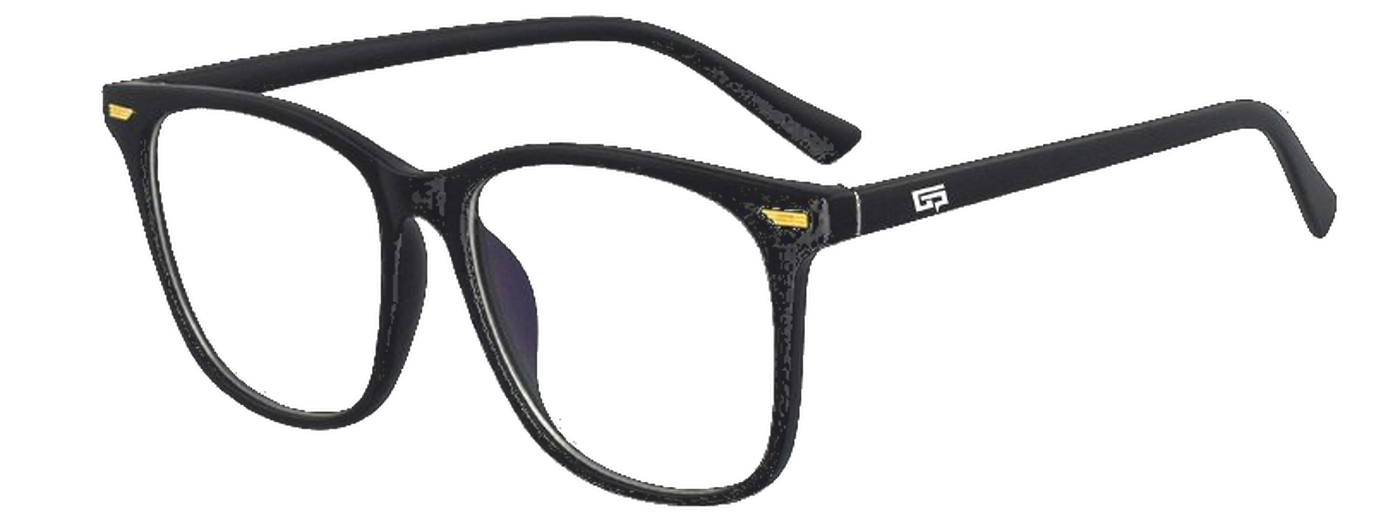 Black Gamer Precision glasses with gold accents